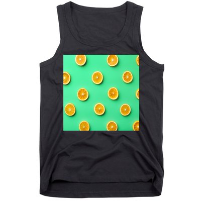 Colorful Pattern of Fresh Orange Slices  Tank Top