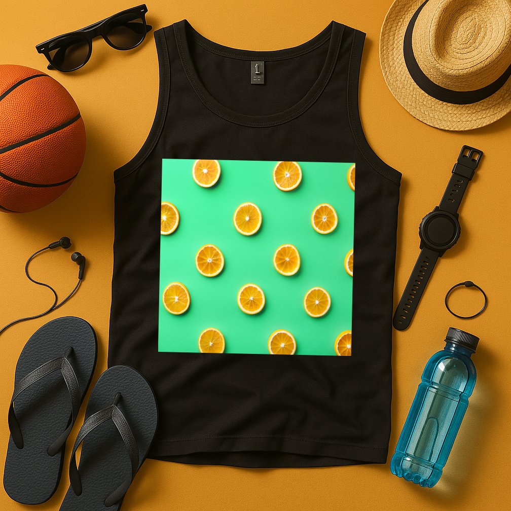 Colorful Pattern of Fresh Orange Slices  Tank Top