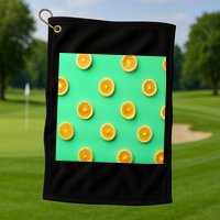Colorful Pattern of Fresh Orange Slices  Golf Towel