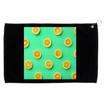Colorful Pattern of Fresh Orange Slices  Grommeted Golf Towel