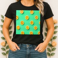 Colorful Pattern of Fresh Orange Slices  Womens T-Shirt