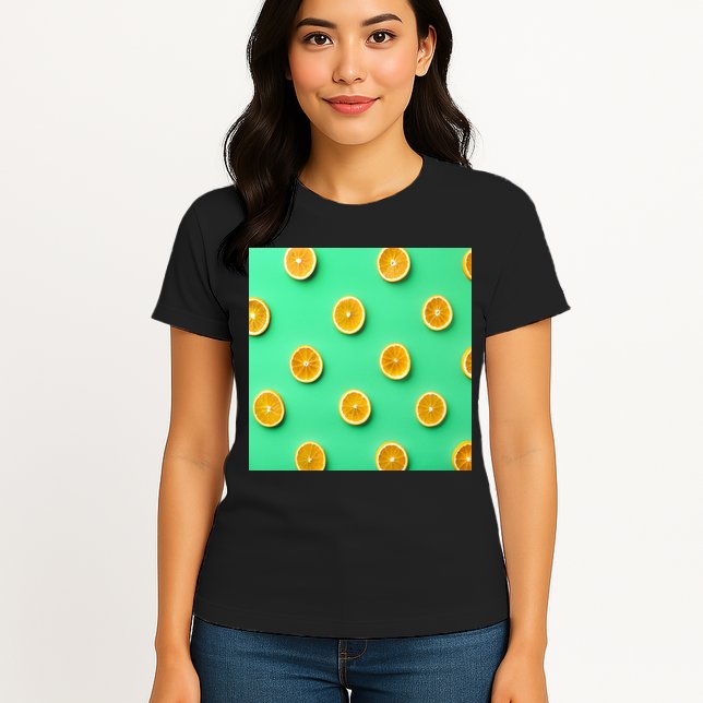 Colorful Pattern of Fresh Orange Slices  Womens T-Shirt