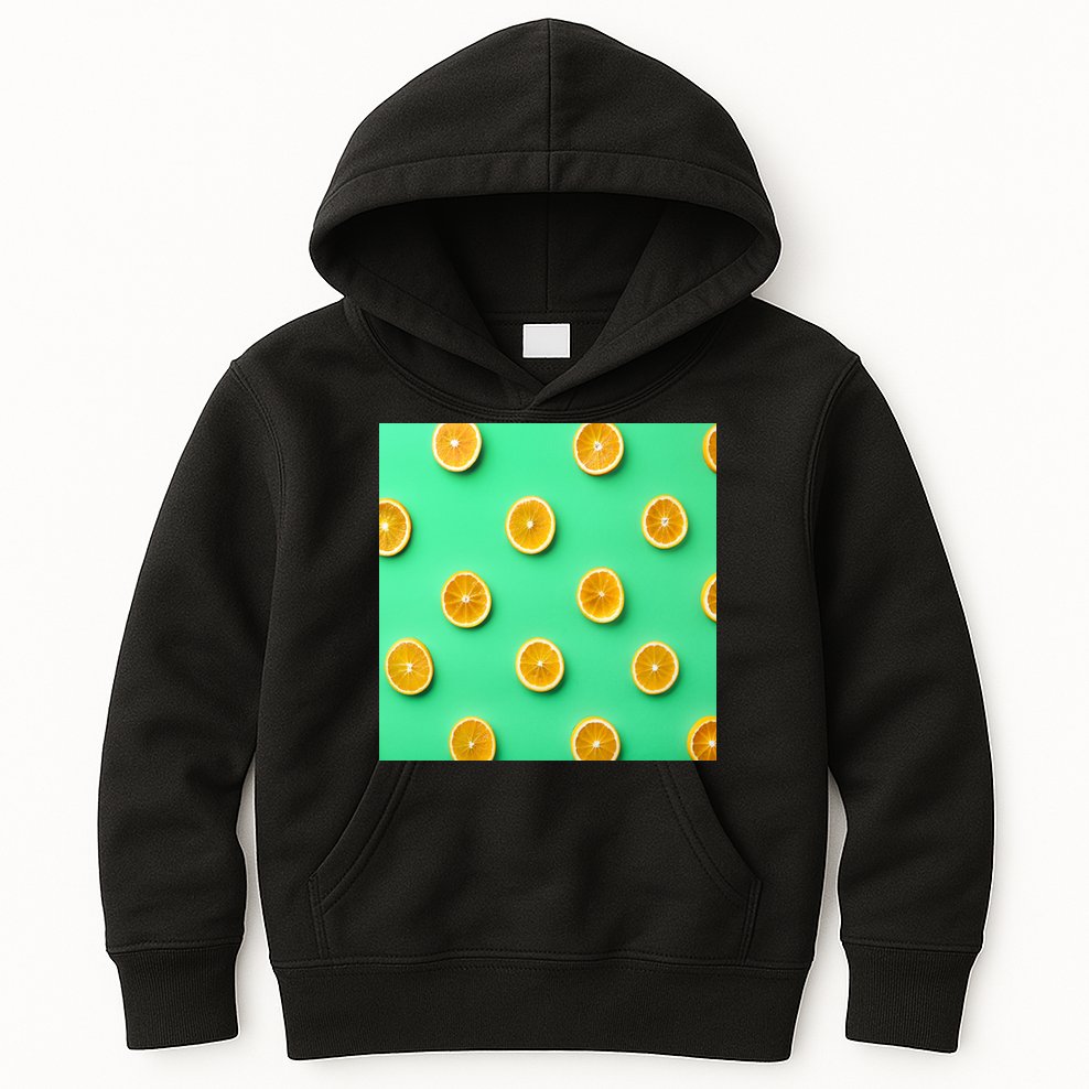 Colorful Pattern of Fresh Orange Slices  Kids Hoodie
