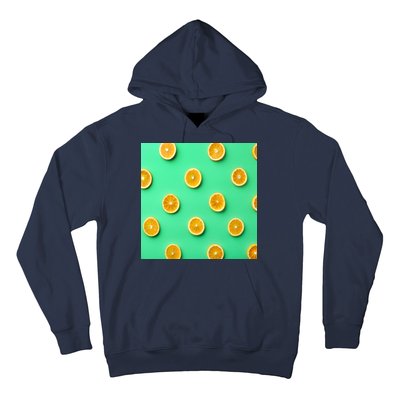 Colorful Pattern of Fresh Orange Slices  Hoodie