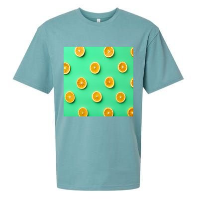 Colorful Pattern of Fresh Orange Slices  Sueded Cloud Jersey T-Shirt