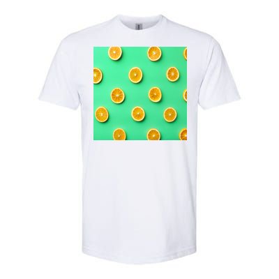 Colorful Pattern of Fresh Orange Slices  Softstyle® CVC T-Shirt