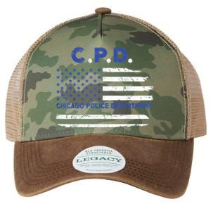 Chicago Police Officer American Flag Thin Blue Line Legacy Tie Dye Trucker Hat