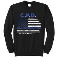 Chicago Police Officer American Flag Thin Blue Line Sweatshirt