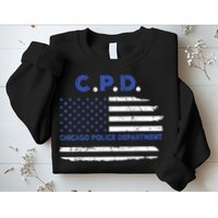 Chicago Police Officer American Flag Thin Blue Line Sweatshirt