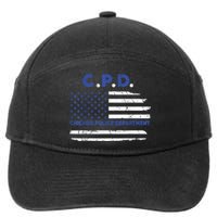 Chicago Police Officer American Flag Thin Blue Line 7-Panel Snapback Hat