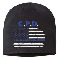 Chicago Police Officer American Flag Thin Blue Line Sustainable Beanie