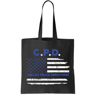 Chicago Police Officer American Flag Thin Blue Line Bag