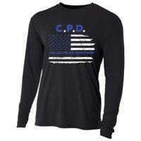 Chicago Police Officer American Flag Thin Blue Line Cooling Performance Long Sleeve Crew