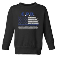 Chicago Police Officer American Flag Thin Blue Line Toddler Sweatshirt