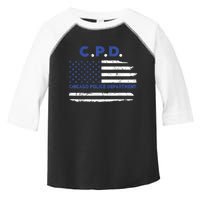 Chicago Police Officer American Flag Thin Blue Line Toddler Fine Jersey T-Shirt