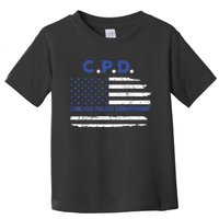 Chicago Police Officer American Flag Thin Blue Line Toddler T-Shirt