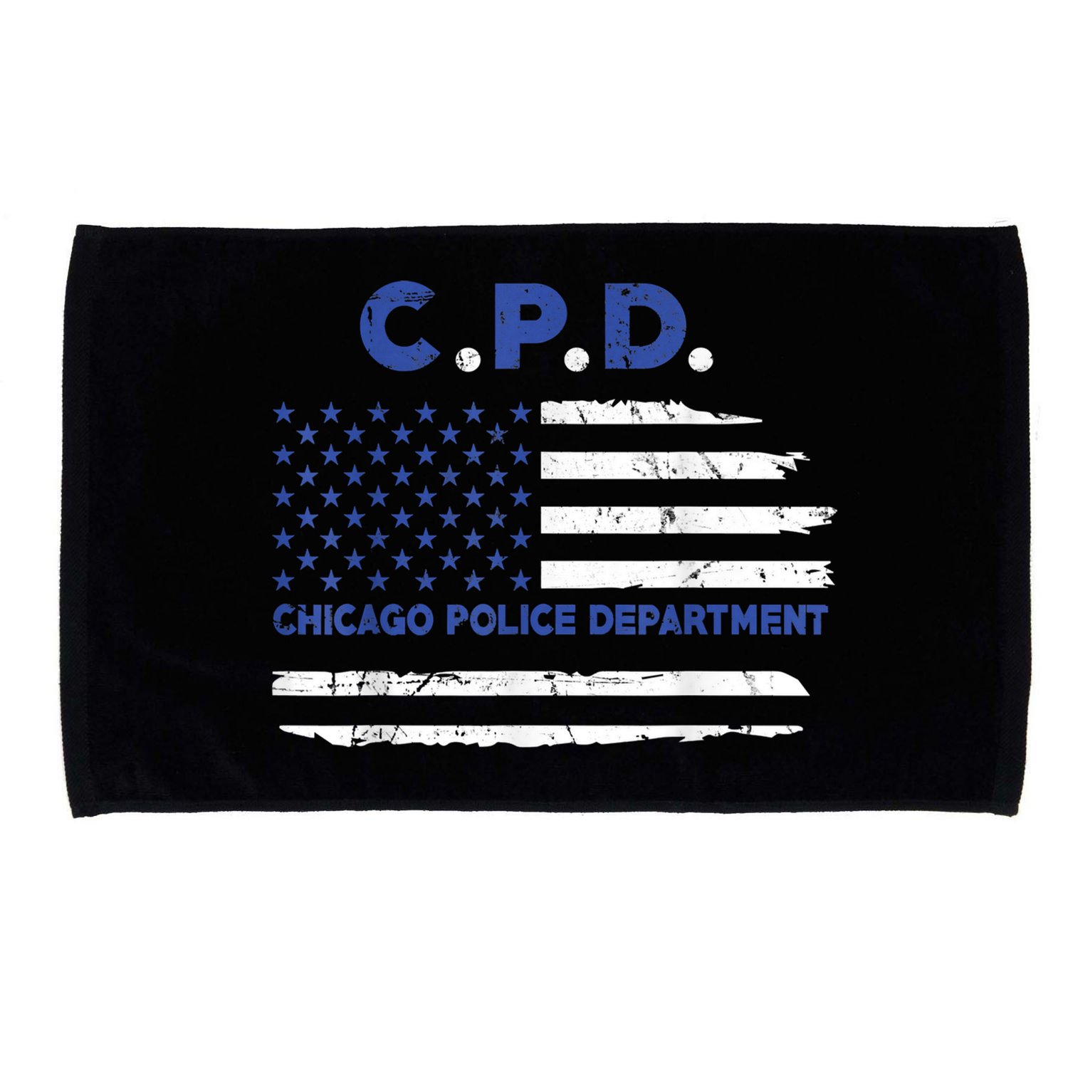 Chicago Police Officer American Flag Thin Blue Line Microfiber Hand Towel