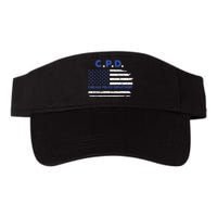 Chicago Police Officer American Flag Thin Blue Line Valucap Bio-Washed Visor