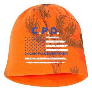 Chicago Police Officer American Flag Thin Blue Line Kati - Camo Knit Beanie