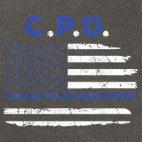 Chicago Police Officer American Flag Thin Blue Line Cotton Canvas Backpack