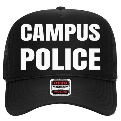 Campus Police Officer University Policeman Security Uniform High Crown Mesh Back Trucker Hat