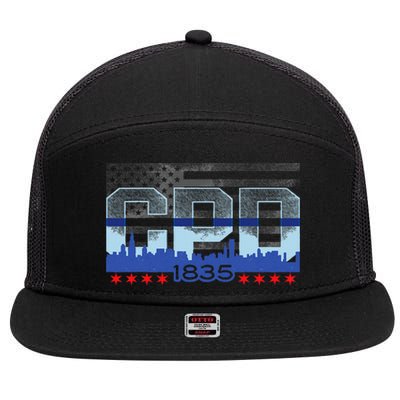 Chicago Police Officer Vintage Cpd 7 Panel Mesh Trucker Snapback Hat