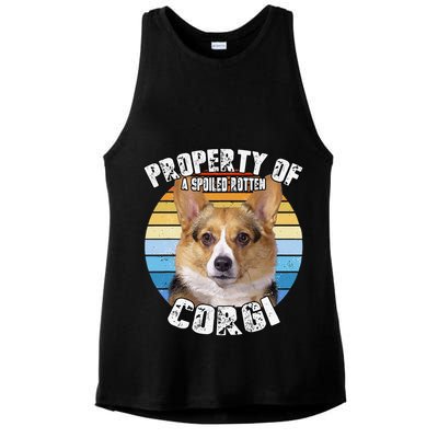 Corgi Property Of Retro Cute Dog Ladies PosiCharge Tri-Blend Wicking Tank