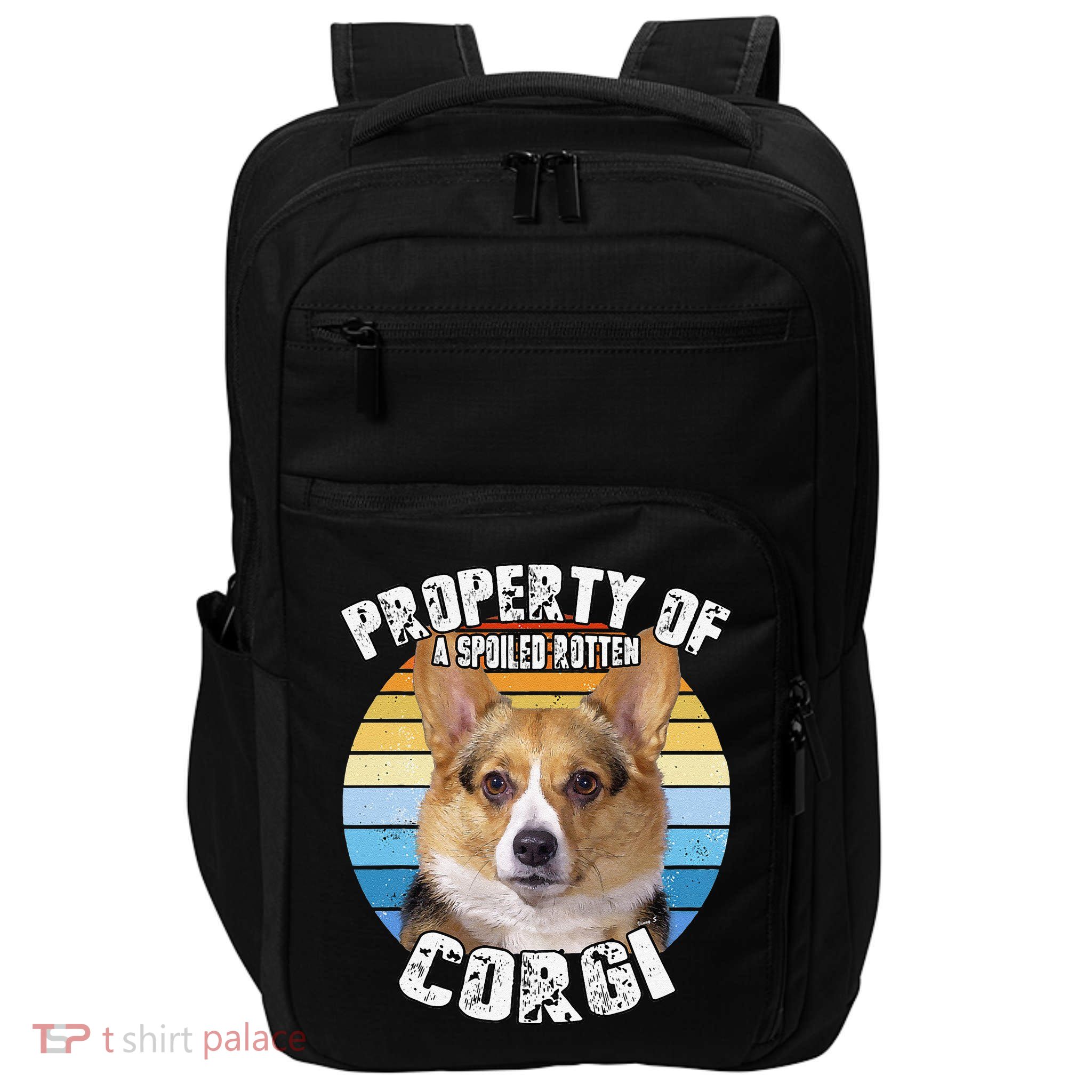 Corgi Property Of Retro Cute Dog Impact Tech Backpack