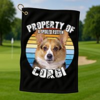 Corgi Property Of Retro Cute Dog Golf Towel