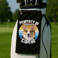 Corgi Property Of Retro Cute Dog Golf Towel