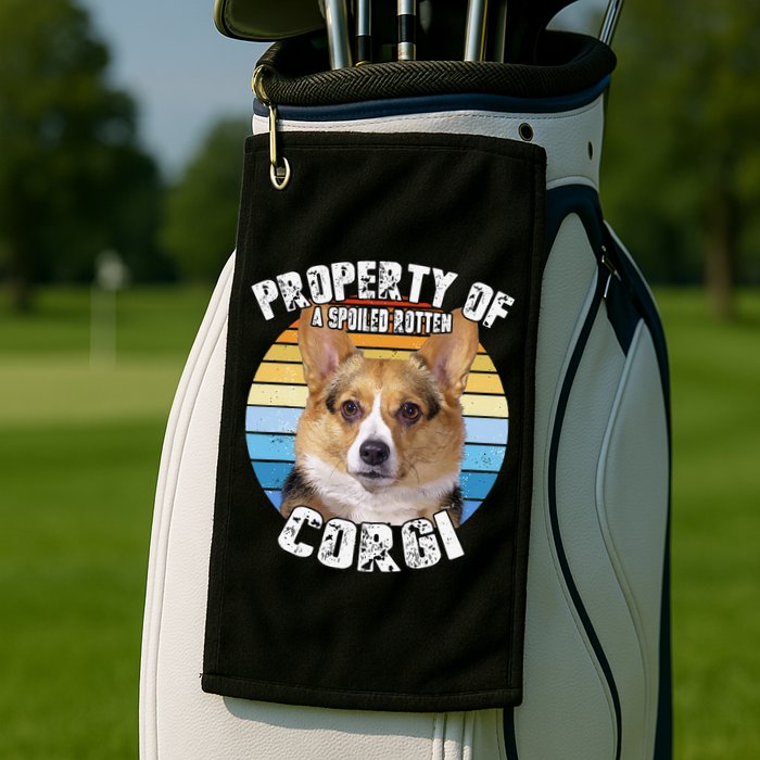 Corgi Property Of Retro Cute Dog Golf Towel