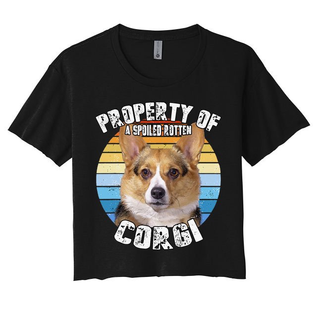 Corgi Property Of Retro Cute Dog Crop Top