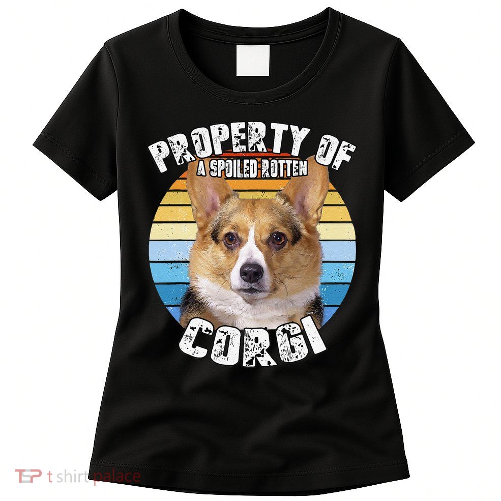 Corgi Property Of Retro Cute Dog Womens T-Shirt