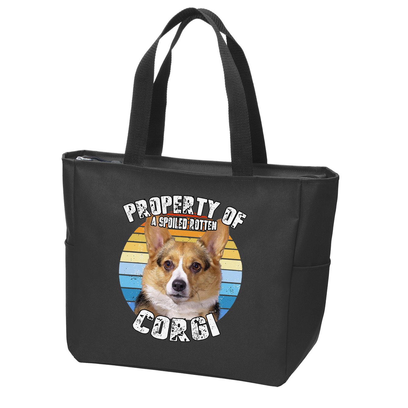 Corgi Property Of Retro Cute Dog Zip Tote Bag