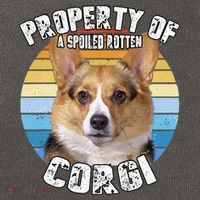 Corgi Property Of Retro Cute Dog Cotton Canvas Backpack
