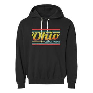 Cedar Point Ohio Souvenir Gift 70s 80s Style Garment-Dyed Fleece Hoodie