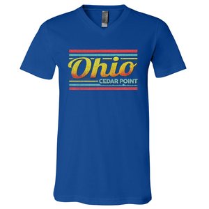 Cedar Point Ohio Souvenir Gift 70s 80s Style V-Neck T-Shirt