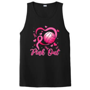 Cute Pink Out Volleyball Breast Cancer Awareness Pink Ribbon PosiCharge Competitor Tank