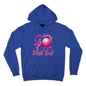 Cute Pink Out Volleyball Breast Cancer Awareness Pink Ribbon Hoodie