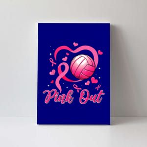 Cute Pink Out Volleyball Breast Cancer Awareness Pink Ribbon Canvas