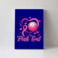 Cute Pink Out Volleyball Breast Cancer Awareness Pink Ribbon Canvas