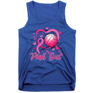 Cute Pink Out Volleyball Breast Cancer Awareness Pink Ribbon Tank Top