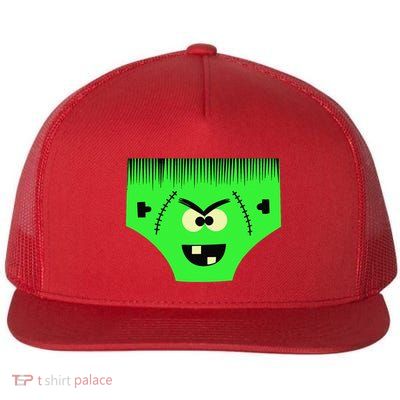 Creepy Pair Of Underwear Face Halloween Costume Flat Bill Trucker Hat