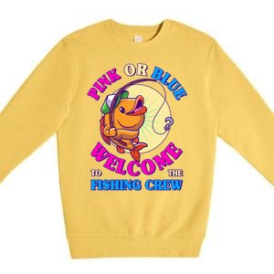 Cute Pink Or Blue Welcome To The Fishing Crew New Baby Premium Crewneck Sweatshirt