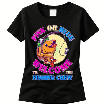 Cute Pink Or Blue Welcome To The Fishing Crew New Baby Womens T-Shirt