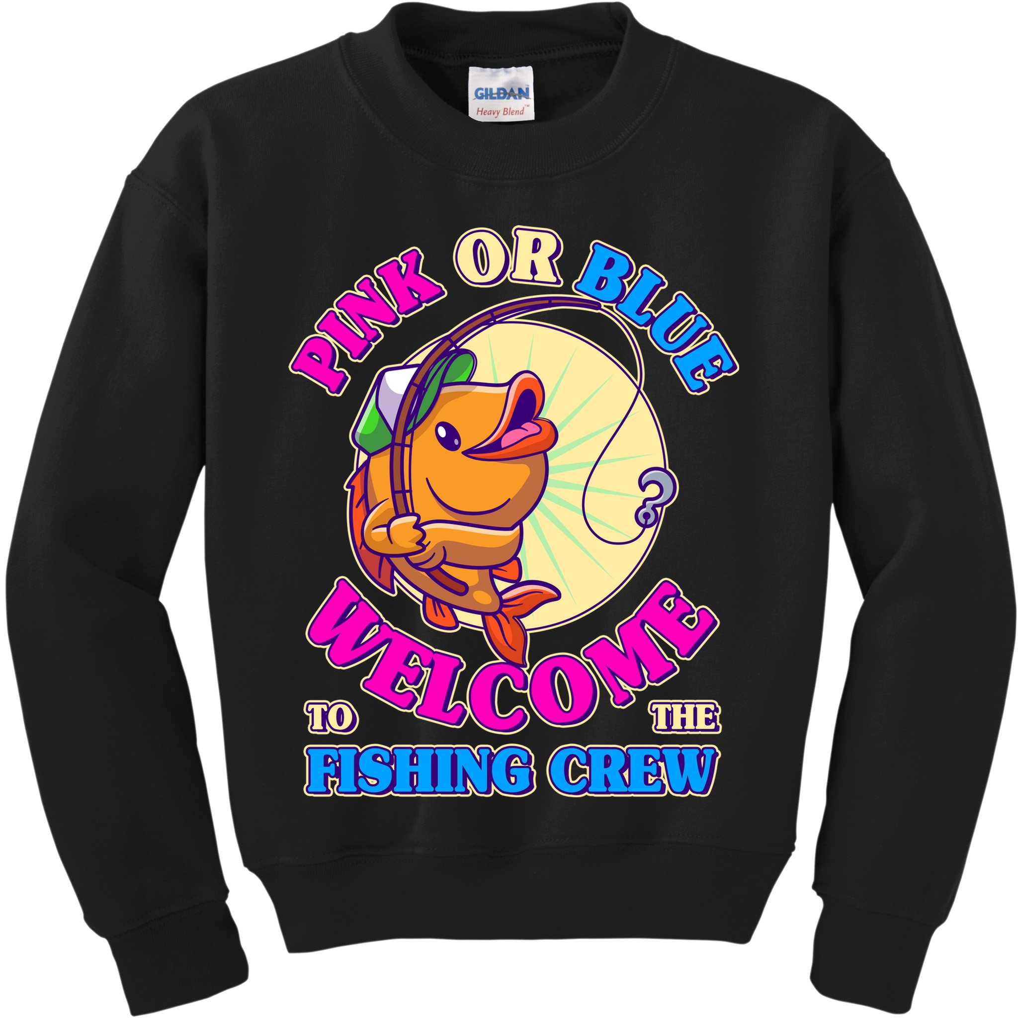 Cute Pink Or Blue Welcome To The Fishing Crew New Baby Kids Sweatshirt