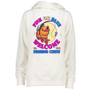 Cute Pink Or Blue Welcome To The Fishing Crew New Baby Womens Funnel Neck Pullover Hood