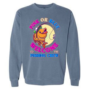 Cute Pink Or Blue Welcome To The Fishing Crew New Baby Garment-Dyed Sweatshirt