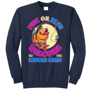 Cute Pink Or Blue Welcome To The Fishing Crew New Baby Sweatshirt