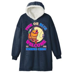 Cute Pink Or Blue Welcome To The Fishing Crew New Baby Hooded Wearable Blanket